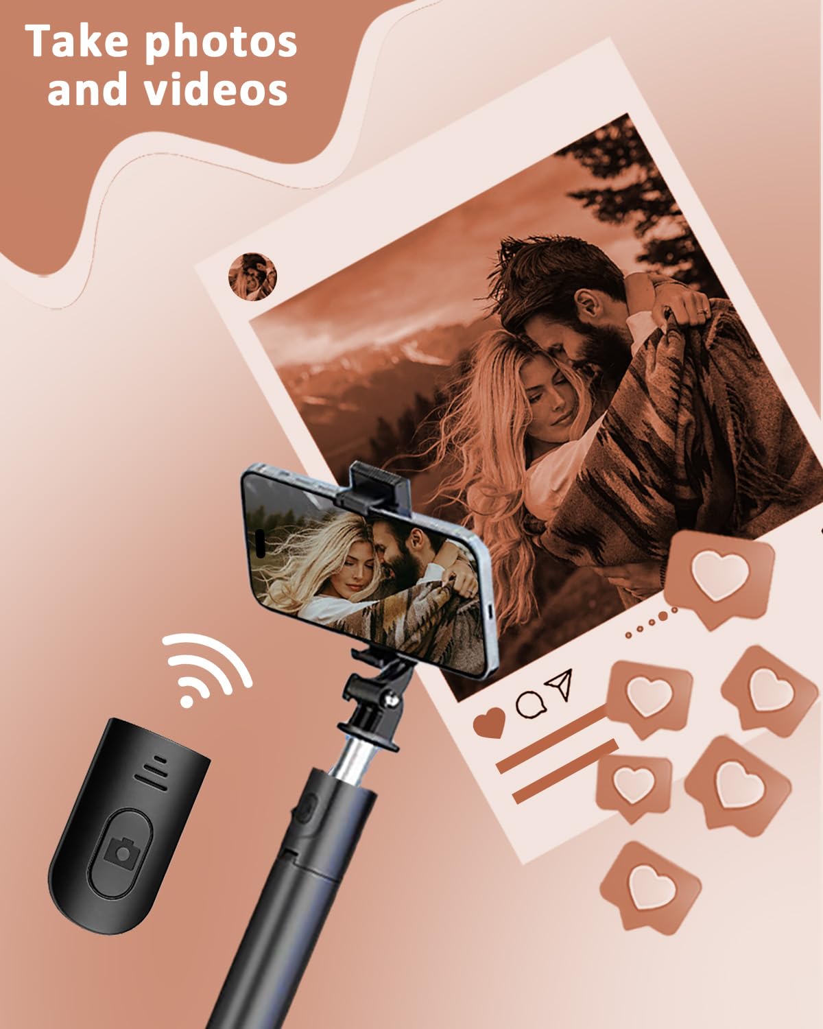 Trípode para teléfono de 67 pulgadas para iPhone y Android, soporte de trípode para teléfono celular con control remoto inalámbrico