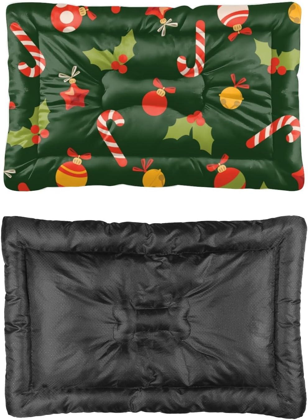 Candy Canes Dog Crate Mats Dog Anti- Slip Mat Travel Mat Unique Bed Non- Slip Bottom Supply Multi- Scenario Cat Gift Printed Cat Bed Pad 36× 24 Inch