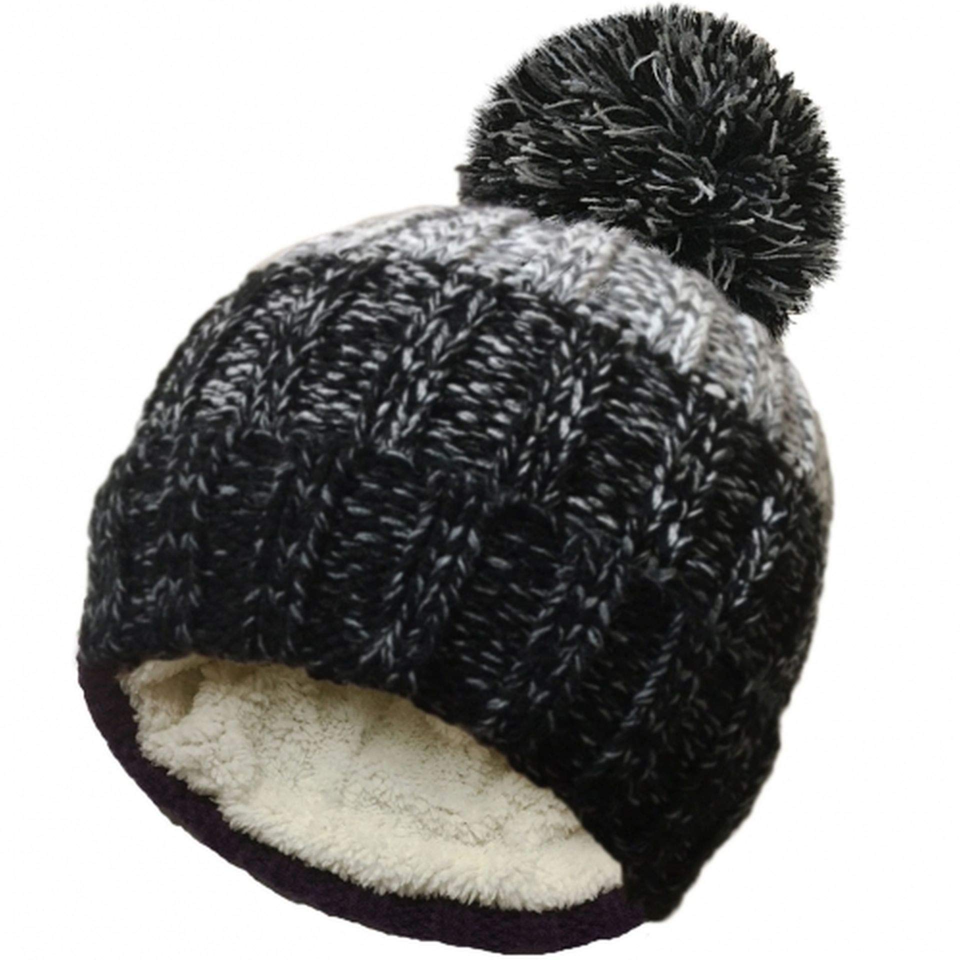 Sterling Smart Unisex Black Cable Knit Winter Hat Ski Beanie With Pom - Perfect Cold Weather Outdoor Beanies Cap For Skiing & Hiking - Ideal For Women & Men (Black)