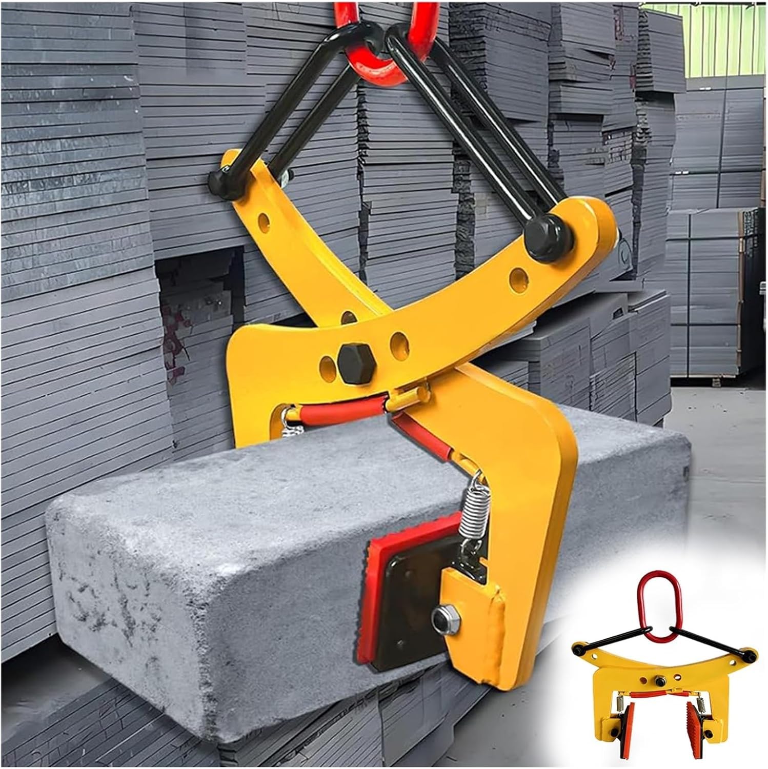 Generisch Granitplatten-Hebeklemme, verstellbare Steinhebeklemme für Marmor und Granit, Robustes Scherenhebewerkzeug, vertikale Plattenklemme mit hoher Stabilität (6,1–18 cm) für sicheres Handling