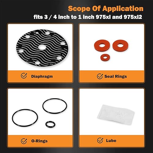 Miniatura 2 de Reemplazo para Wilkins 34"-1" Modelo 975XLXL2 Kit de reparación de goma Kit de reparación de prevención de reflujo