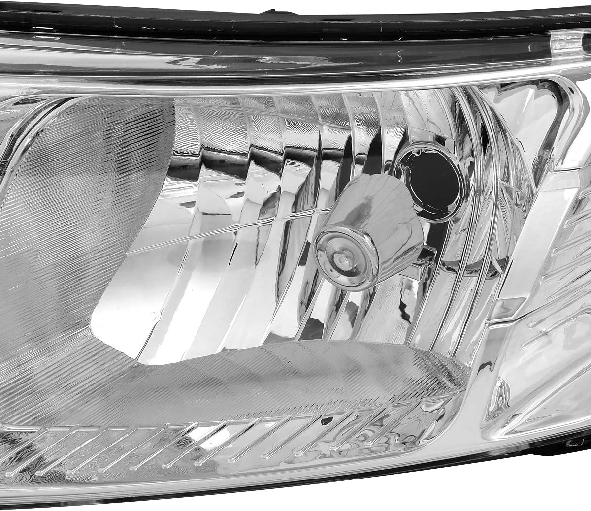 DNA MOTORING HL-OH-KIAF10-CH-CL1-T2 Pair Chrome Housing Clear Corner Headlight Lamp Set Replacement For 10-13 Kia Forte