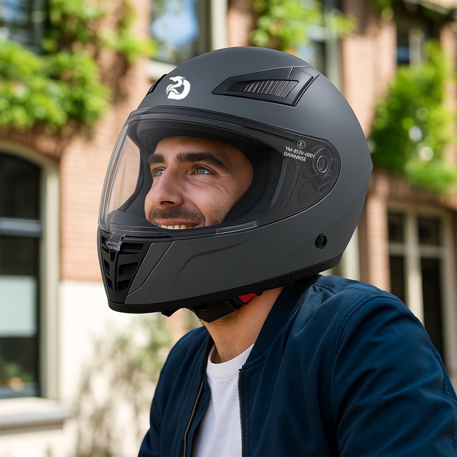 DAWNRISE Casco Integral Moto ECE 22.06 Doble Visera Unisex | Casco integral moto unisex con ABS resistente, EPS antiimpacto, doble visera y 4 ventilaciones para mayor comodidad.
