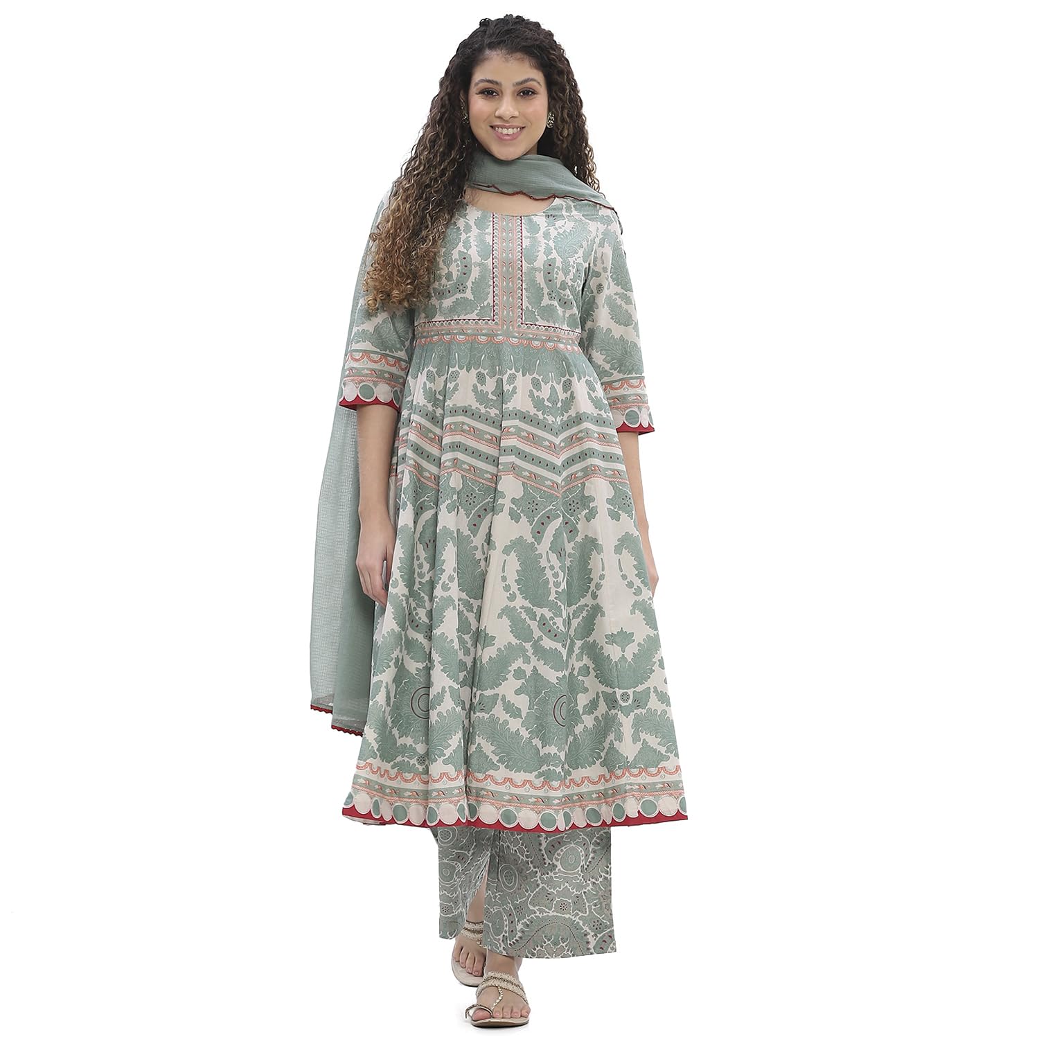 biba Women Cotton Printed Anarkali Suit Set-picture-50