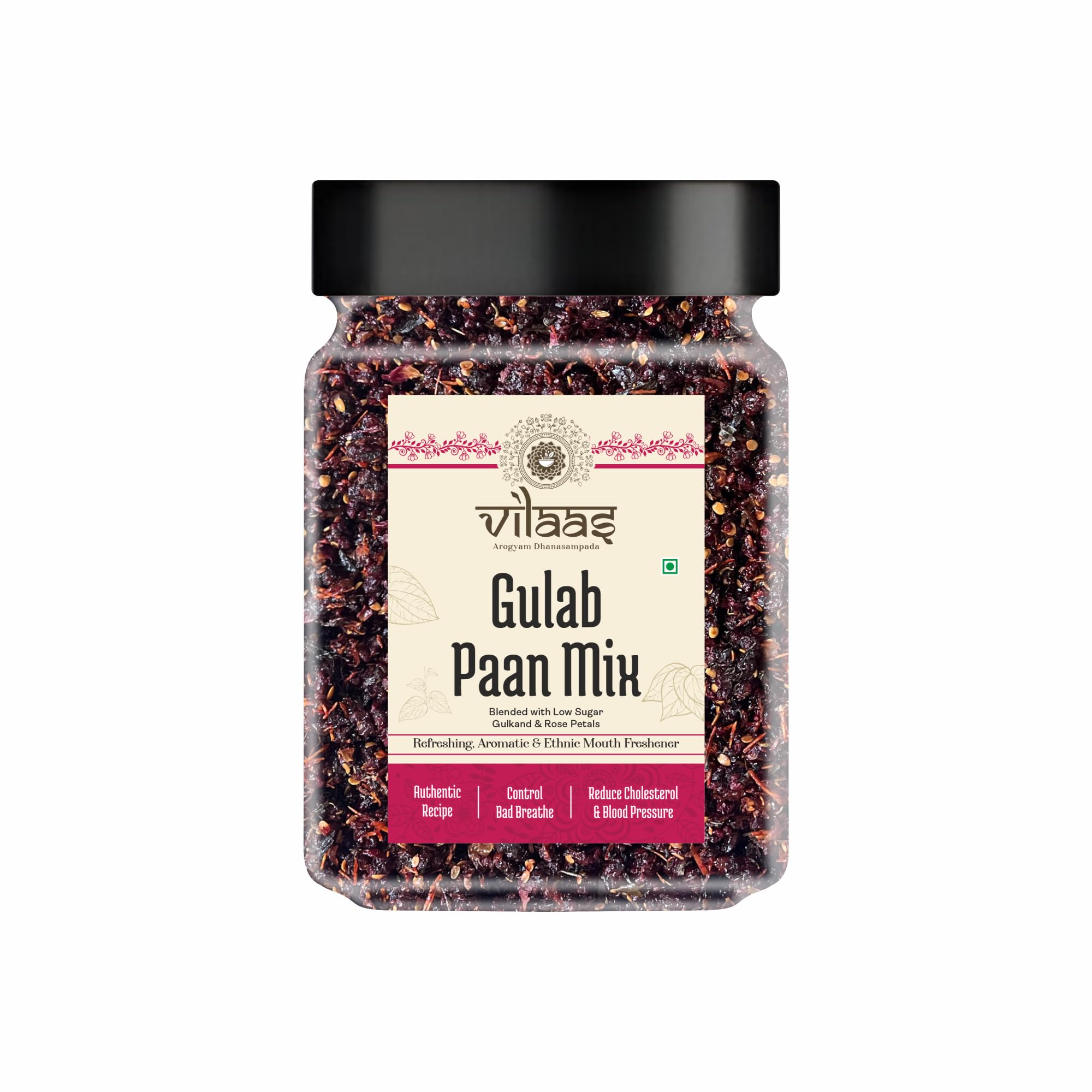 Vilaas Gulab Paan Mukhwas, 300 Gm | Gulab Paan Mouth Freshener | Refreshing & Digestive After Meal Snack Mukhwas | Hygienically Packed Mukhwaas
