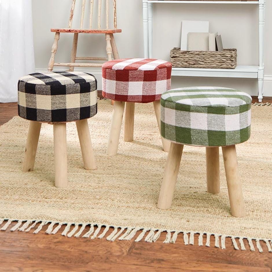 The Lakeside Collection Buffalo Check Stools - Green