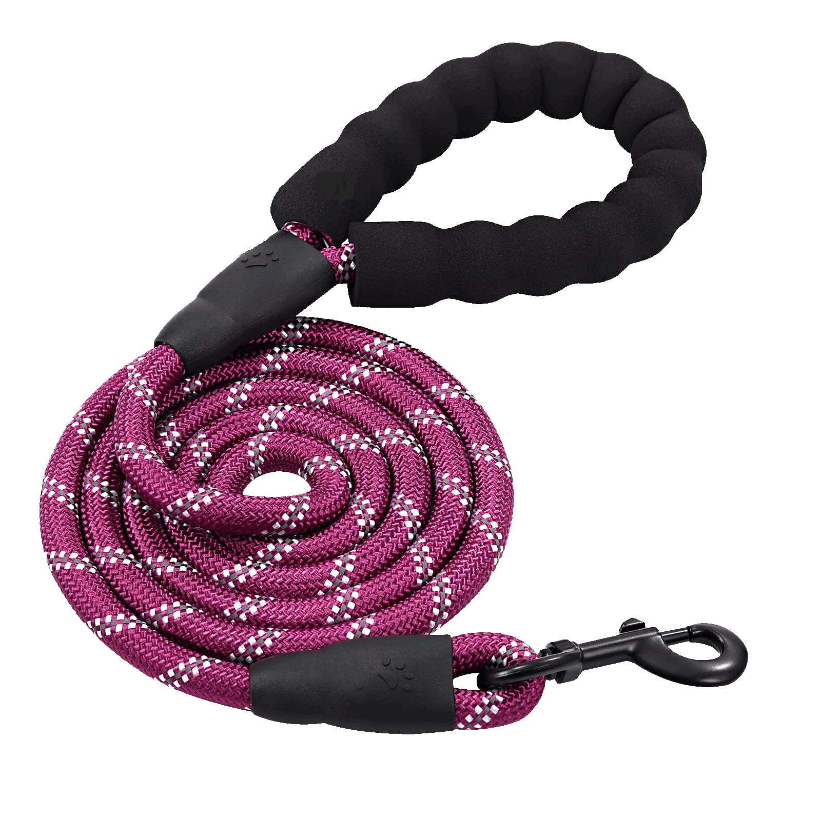 6FT/10FT Strong Dog Leashes with Comfortable Padded Handle and Highly Reflective Threads for Small Medium and Large Dogs (1/2 inch x 6 Foot, Purple) - 6 Foot (Pack of 1) - Purple