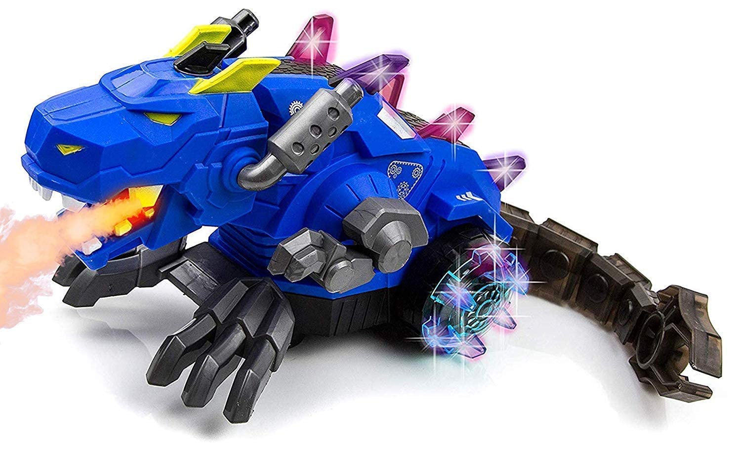 Best seller Smoke Dinosaur Realistic Design Mechanical Robotic Dragon Walking Fire Breathing Water Spray Red Function Sounds Amazing Flashing Lights Effects Musical Sound Feature (Smoke Spray)