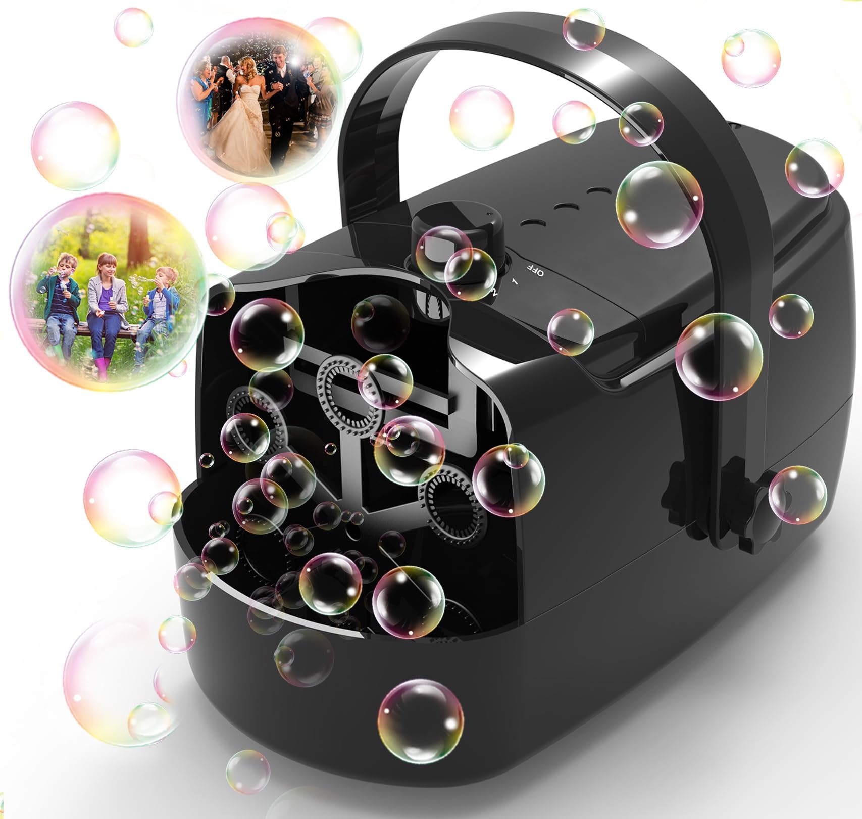 Bubble Machine Durable Automatic Blower, 18000+ Big Bubbles Per Minute For Kids Toddlers Maker Operated By Plugin Or Batteries Toys Indoor Outdoor Birthday Party