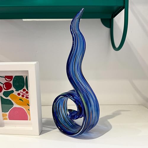 Miniatura 3 de Escultura de cristal soplado a mano de 11.4 pulgadas de alto, escultura de arte estilo Murano, estatuas de decoración del hogar, decoración del