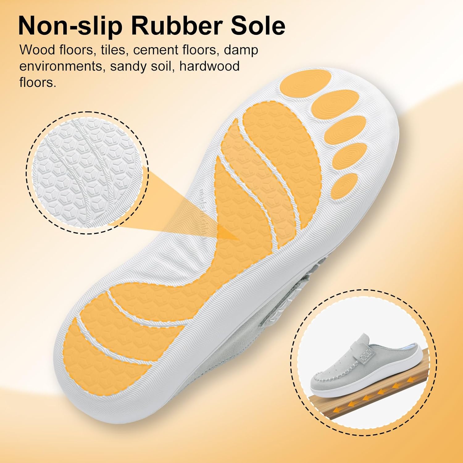 BARERUN Wide Slip on Shoes for Women Suede Mules Clogs Potato Shoes Barefoot Nurse Work Garden Travel Dress Flat Slippers Casual Indoor Outdoor Slides - Image 4