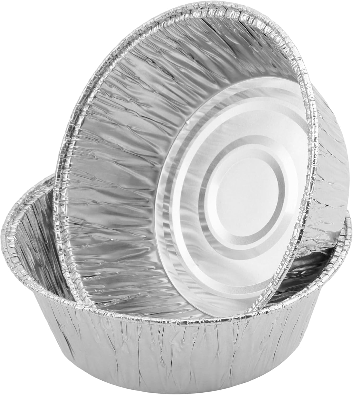 MANCHAP 300 Pack Round Aluminum Foil Pan, 4.3 x 1.3 Inch, 200ml, for Baking Tarts, Quiche, Tiny Treats