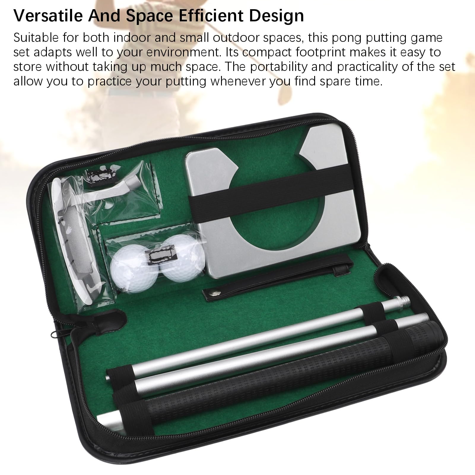 Putting Game Set, Interlocking Putter Design, Home Practice Kit with Putting Cup and Balls for Indoor, Outdoor Use