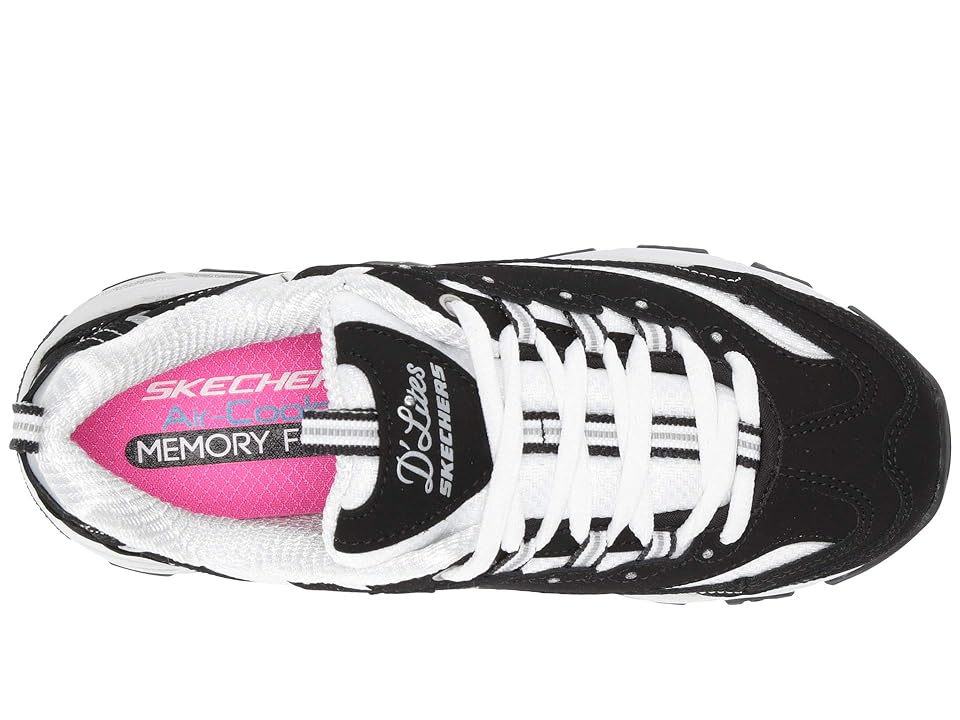 

SKECHERS KIDS D'Lites - Biggest Fan 80587L (Little Kid/Big Kid) (Black/White) Girl's Shoes