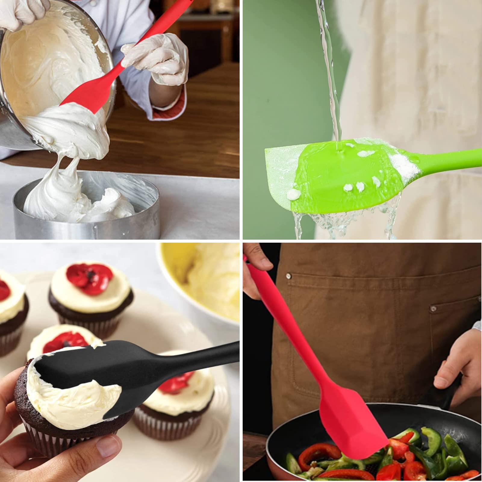 16 espátulas de silicona, espátulas pequeñas de 8.3 pulgadas, resistentes al calor, antiadherentes con núcleo de acero inoxidable para pasteles, crema, utensilios de cocina 7