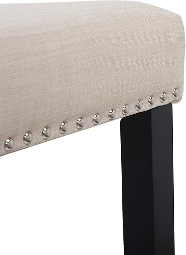 Miniatura 7 de WO Home Furniture - Taburete de mostrador de 24 pulgadas en 2 piezas, asiento de silla de montar sin espalda, taburete de mostrador con patas de