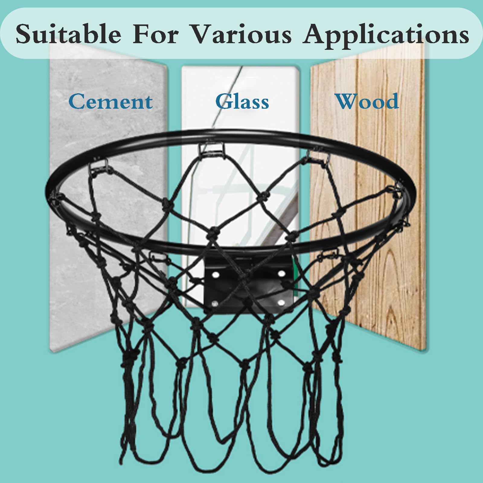 Canasta De Baloncesto De Pared,Canasta Baloncesto Interior,Tablero De Baloncesto para Colgar En Pared,Kit De Montaje Incluido,AntióXido,para Interior Y Exterior