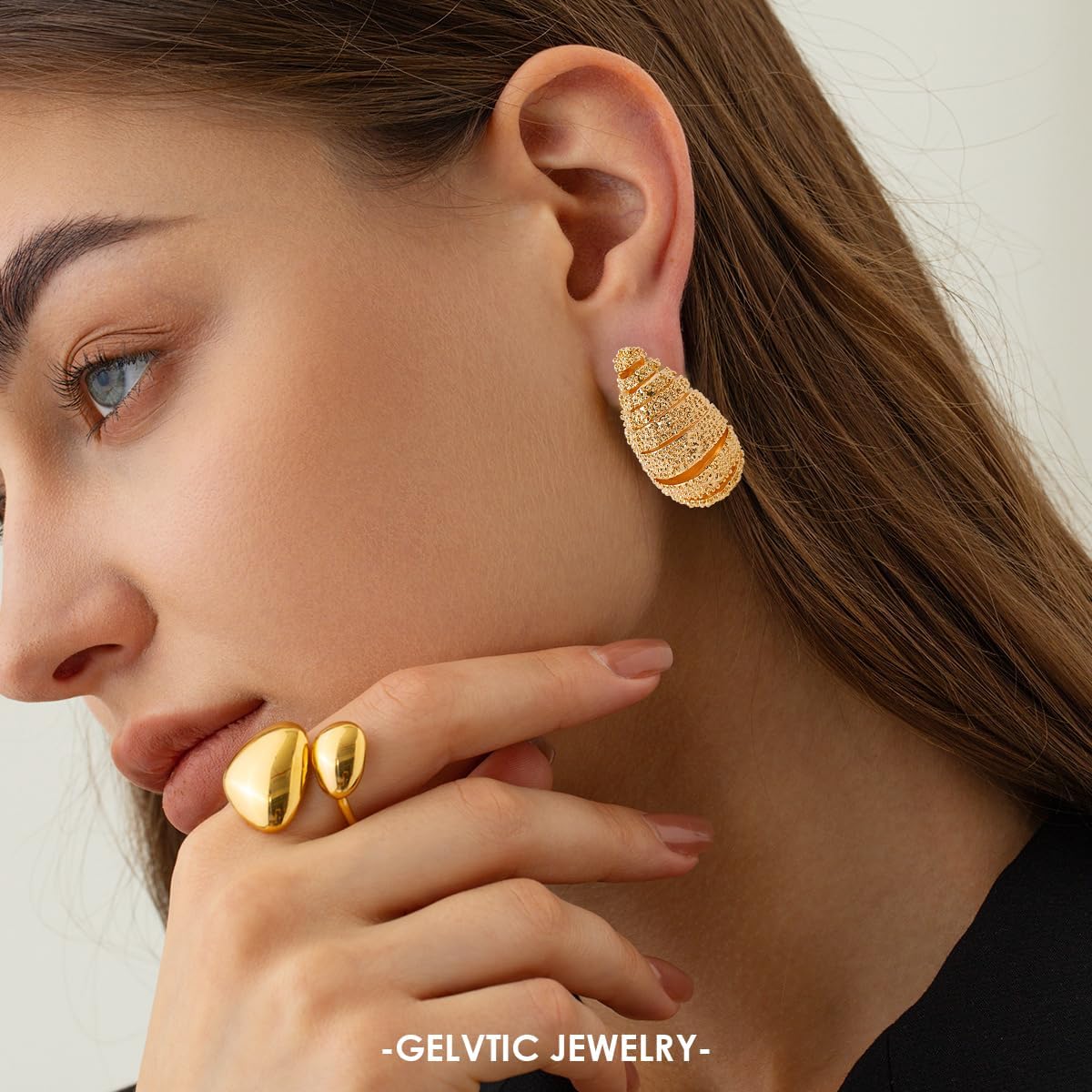 Teardrop Earrings for Women Chunky Gold Rhinestone Earrings Cubic Zirconia Silver Hoop Earring Water Drop Valentine's Day Jewelry for Women Lover Mom - Image 5