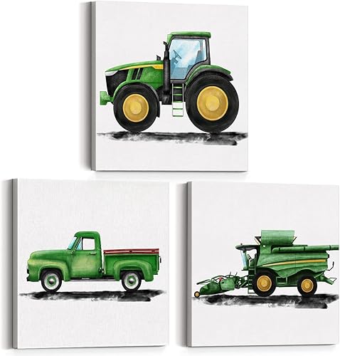 Yuzi-n Juego de 3 pósteres de lona para pared y mesa de niños, camión de bomberos, policía, automóvil, ambulancia, guardería, decoración de