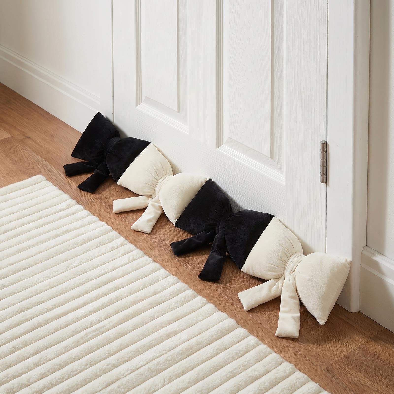 OHS Bow Shaped Door Draught Excluder 90cm Home Cold Air Noise Blocker, Mono