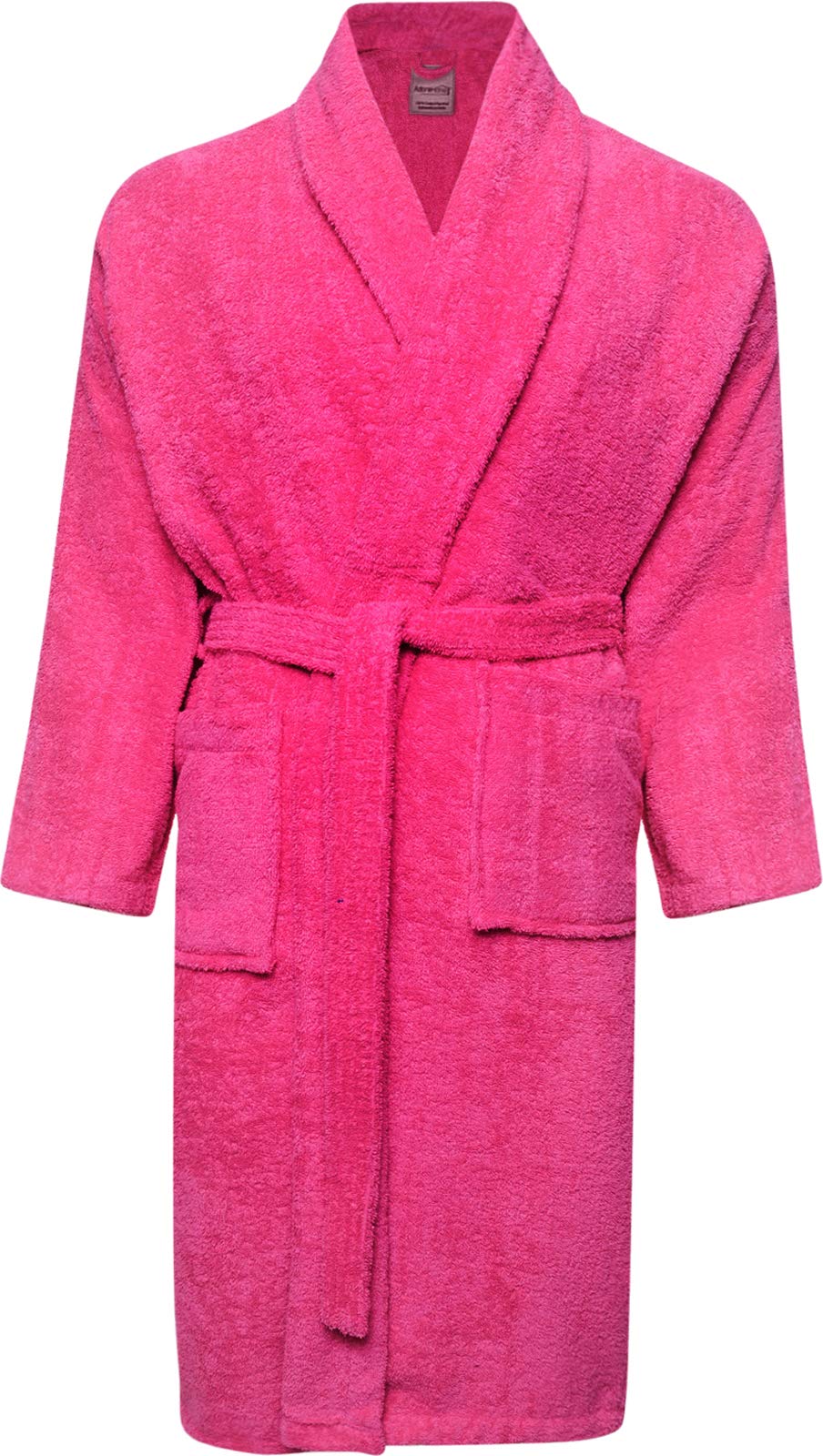 Adore Home 100% Cotton Terry Towelling Shawl Collar Bathrobe - Large, Pink