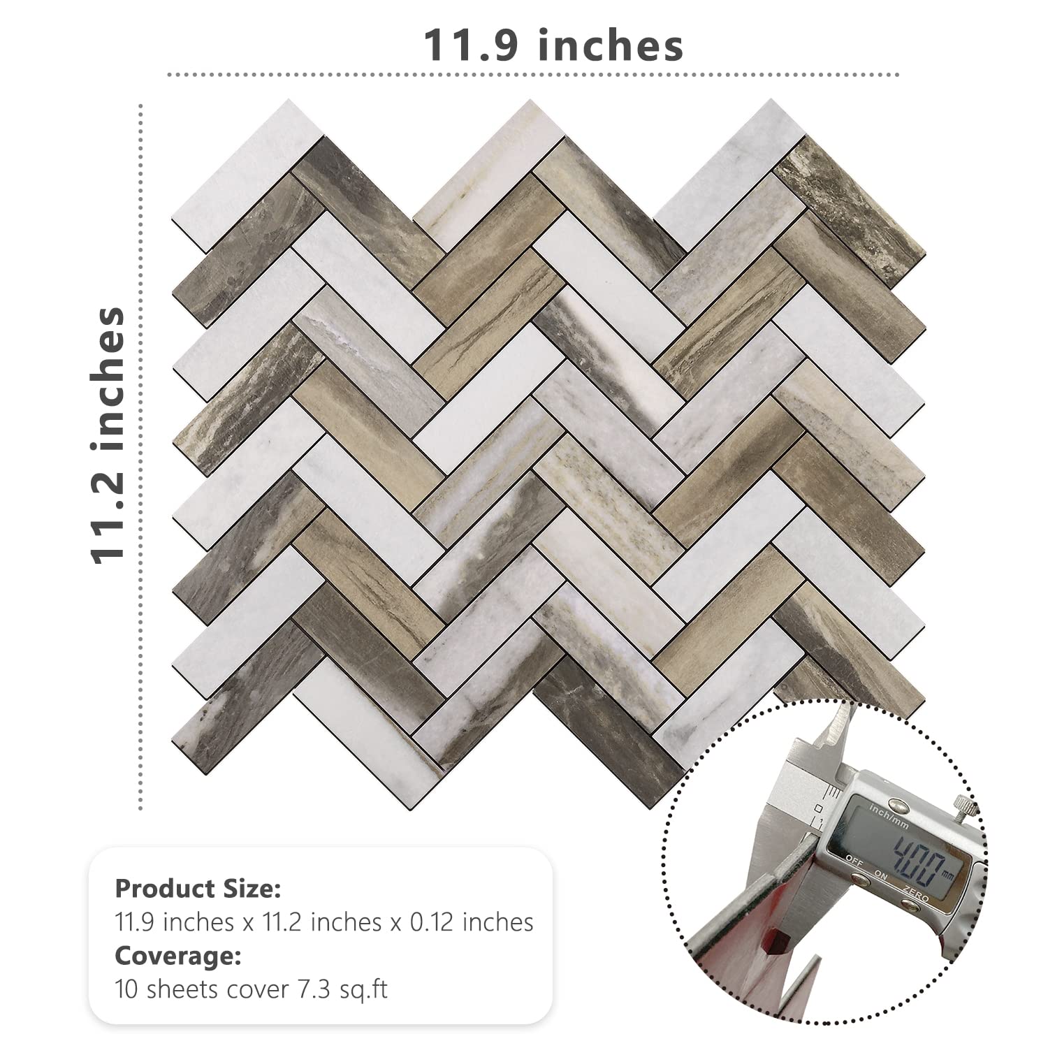 Snapklik.com : 1 Sheet Peel And Stick Backsplash, PVC Backsplash Tile ...