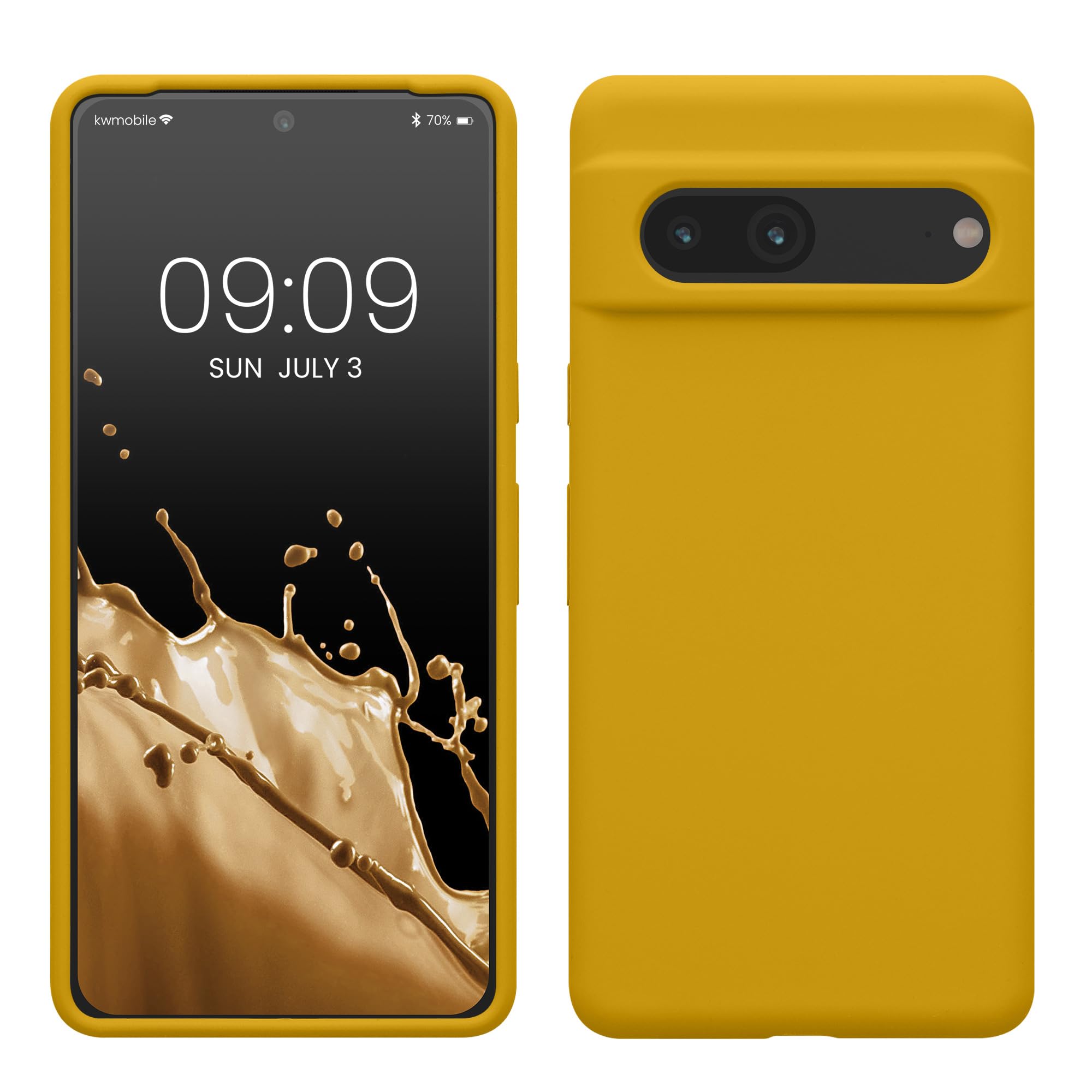 kwmobile Case Compatible with Google Pixel 7 Case - TPU Silicone Phone Cover with Soft Finish - Honey Yellow