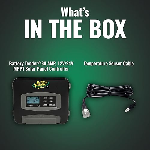 Miniatura 3 de Battery Tender Controlador de carga solar MPPT de 30 amperios con pantalla LCD para uso con baterías de plomo ácido de 12 voltios24 voltios, AGM,
