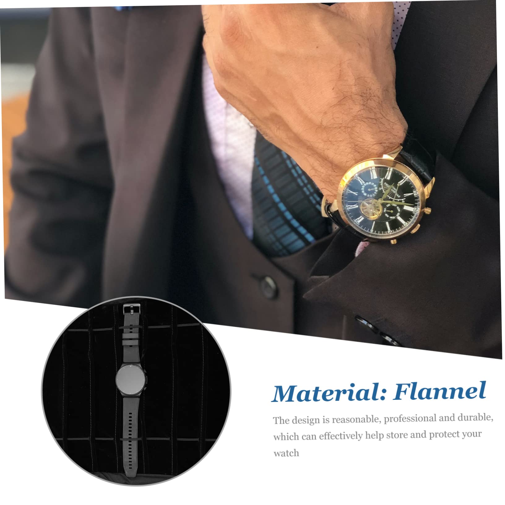 Ciieeo Faltbare Schmuckrolle Schwarz aus Flanell für Reise und Aufbewahrung | Leichtes Format, Hält Schmuck Ordentlich und Sicher, Tragbarer Organizer für Anhänger