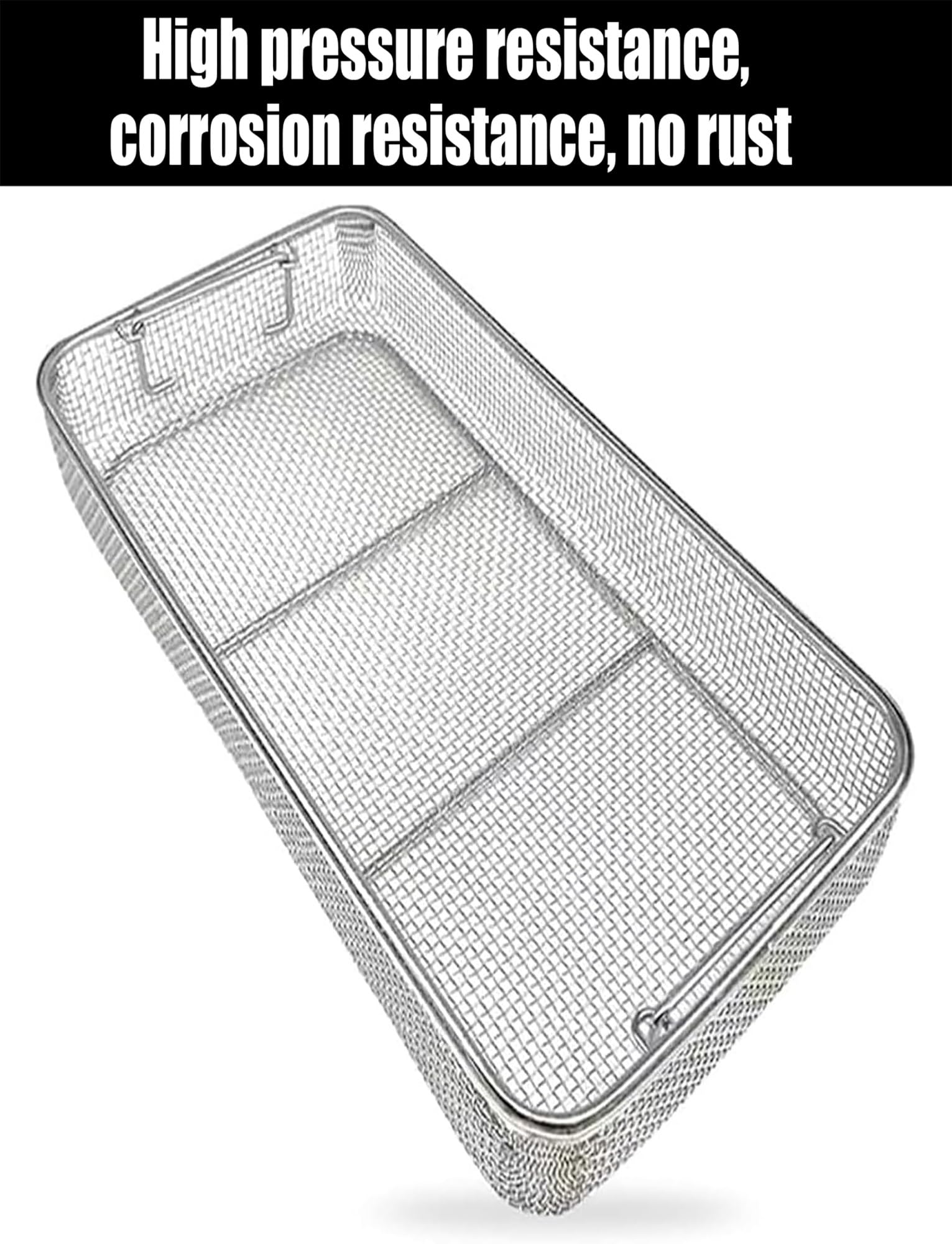 Vassoio di sterilizzazione con cestelli a Rete Perforati in Acciaio Inox 304 per Strumenti medicali, Ideale per ospedali (45x28x7 cm/17,72x11,02x2,76 Pollici)