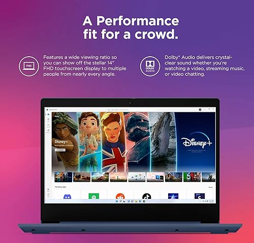 Miniatura 2 de Lenovo 2023 Ideapad 3 Laptop FHD de 14 pulgadas, AMD Ryzen 7 5700U, 8 GB de RAM, SSD de 512 GB, gráficos AMD Radeon, lector de huellas dactilares,