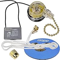 Vista 17 de HQRP Kit de condensador de ventilador de techo CBB61 1uf+2uf 3 cables con certificación UL y interruptor de ventilador de 3 velocidades