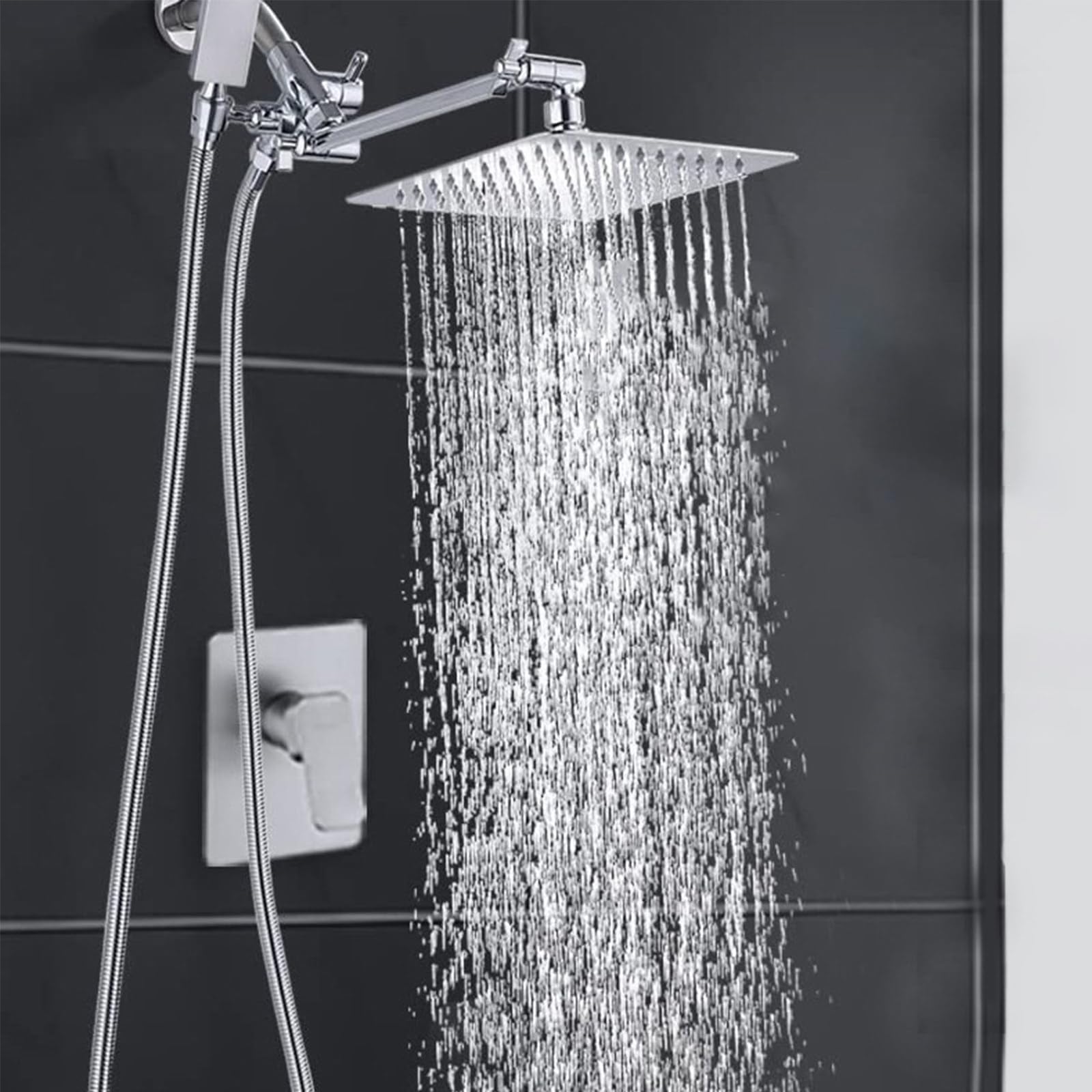 Alcachofa de Ducha con Manguera, Cabezal de Ducha con Varilla de Extensión con Alcachofa Ducha Acero Inoxidable Rociador para Ducha Rociador de Ducha