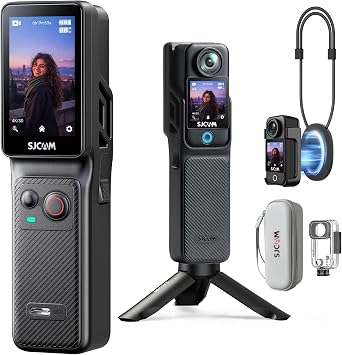 SJCAM C400 4K Vlogging Camera 7-Hour Battery, 6-Axis Stabilization, 2.29'' Touch Screen,Wireless Remote Preview, 154 Wide Angle,30M Waterproof,Body Camera for YouTube Creators and Travel