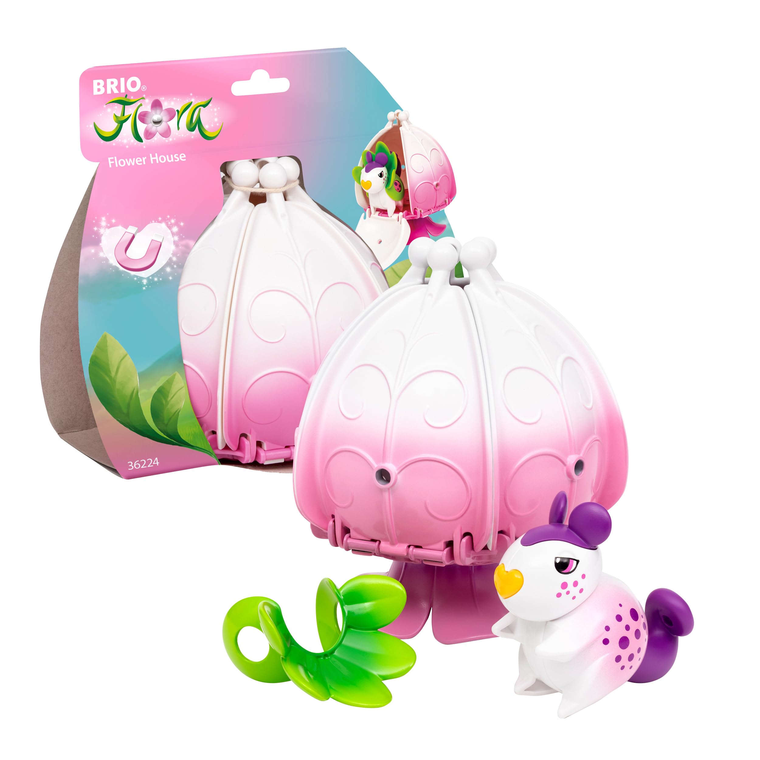 BRIO Flora - 36224 Poppys Blumenhaus | Spielset für fantasievollen Spielspaß für Mädchen und Jungen ab 3 Jahren - wunderschönes Geschenk - kompatibel mit Eisenbahn