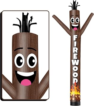 10FT Tall Firewood Inflatable Tube Man 12Diameter Wacky Wavy Dancing Guy for Outdoor Decoration Advertising Business Promotion Blower Not Included