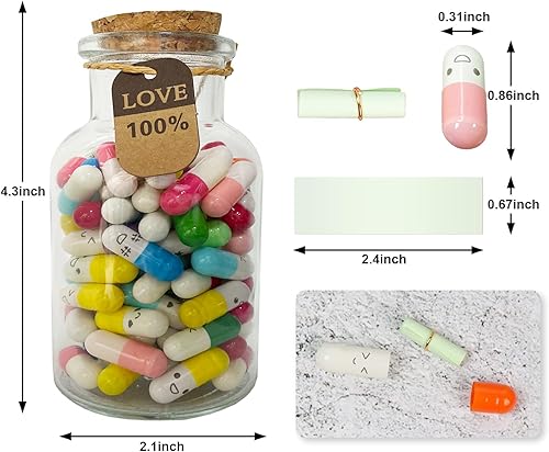 Miniatura 2 de Calonge Linda cápsula DIY carta mensaje en una botella de vidrio, notas encantadoras regalos para parejas para él, su novio, novia, mamá,