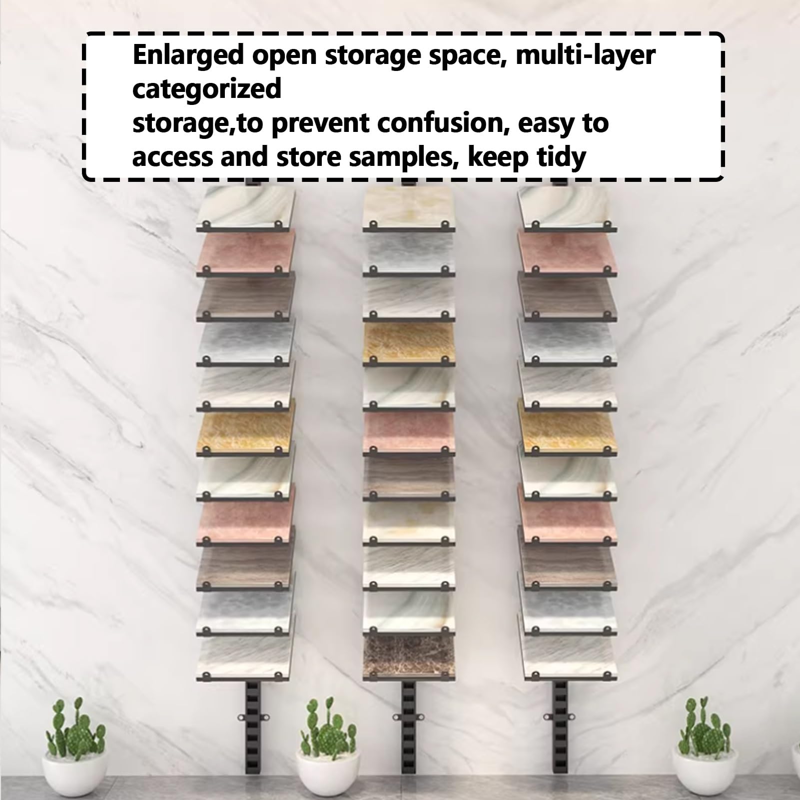 Espositore per piastrelle in metallo, espositore a 11 strati in porcellana e marmo, organizer multistrato salvaspazio per showroom o uso domestico