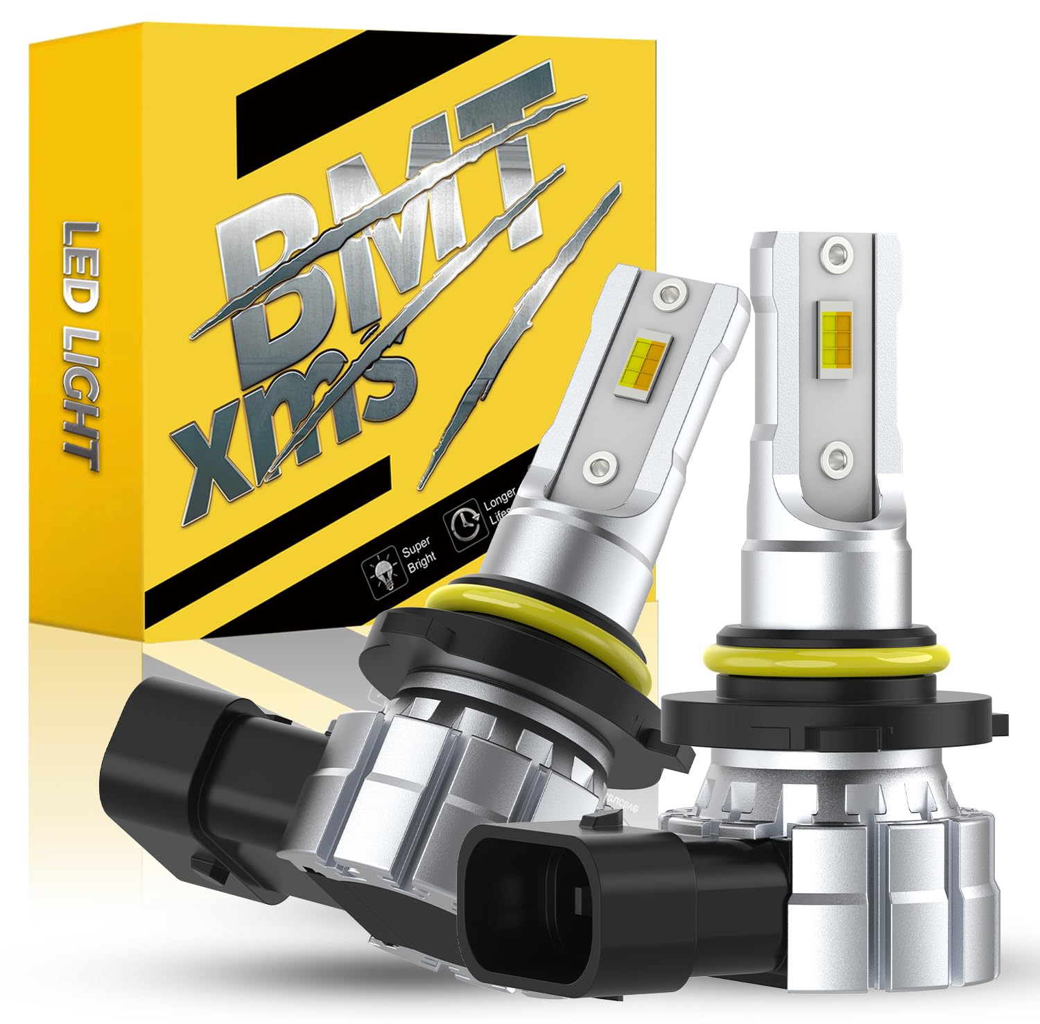 BMT xms Lampadina 9006 HB4 LED Switchback 6500K Bianco/3000K Giallo ambra, Lampadina bicolore bianco-giallo, 300% de luminosidad, paquete de 2