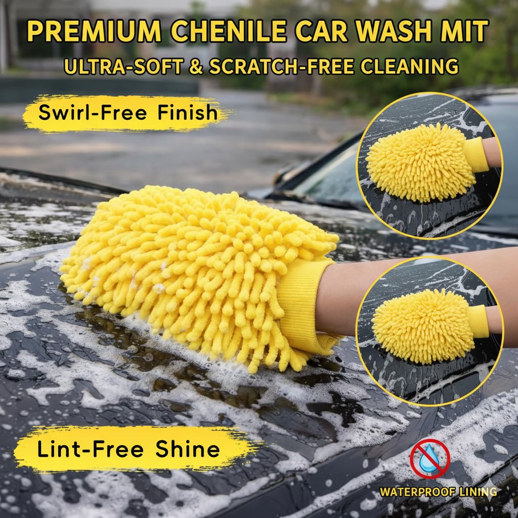 Kit de escobilla de cepillo de lavado de coche de 144 pulgadas con cubo plegable, poste telescópico, contenedor de agua plegable, impermeable, manopla, esponja, toalla súper absorbente, cerdas