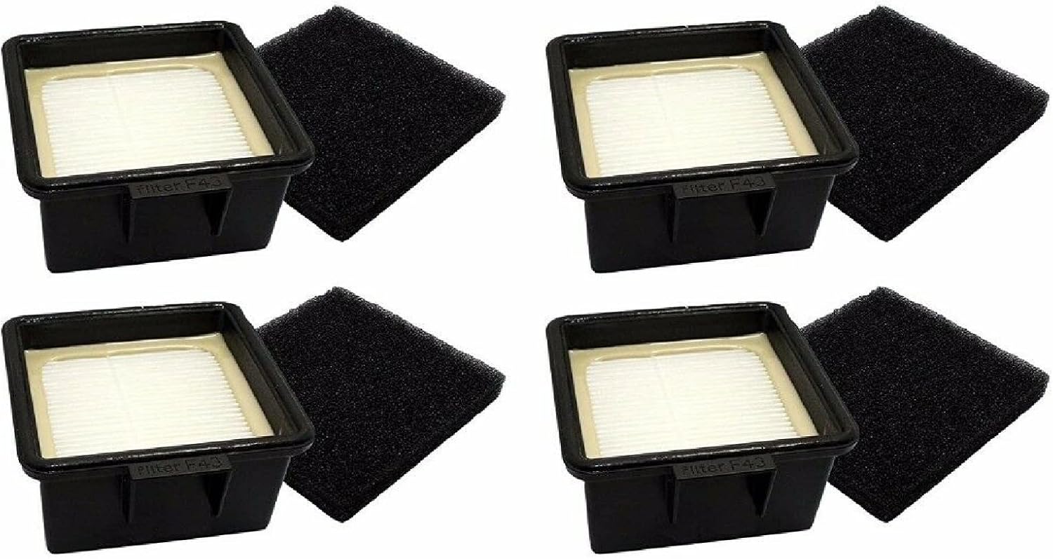 HomeUnit Appliance pack of 4 Replacements F43 Bagless and Foam Vac