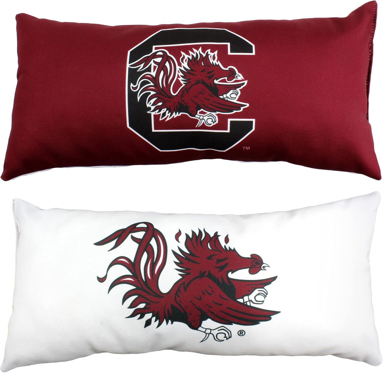 College Covers Everything Comfy South Carolina Gamecocks 2 Sided Bolster Small Travel Pillow Decorative Pillow 16 x 6