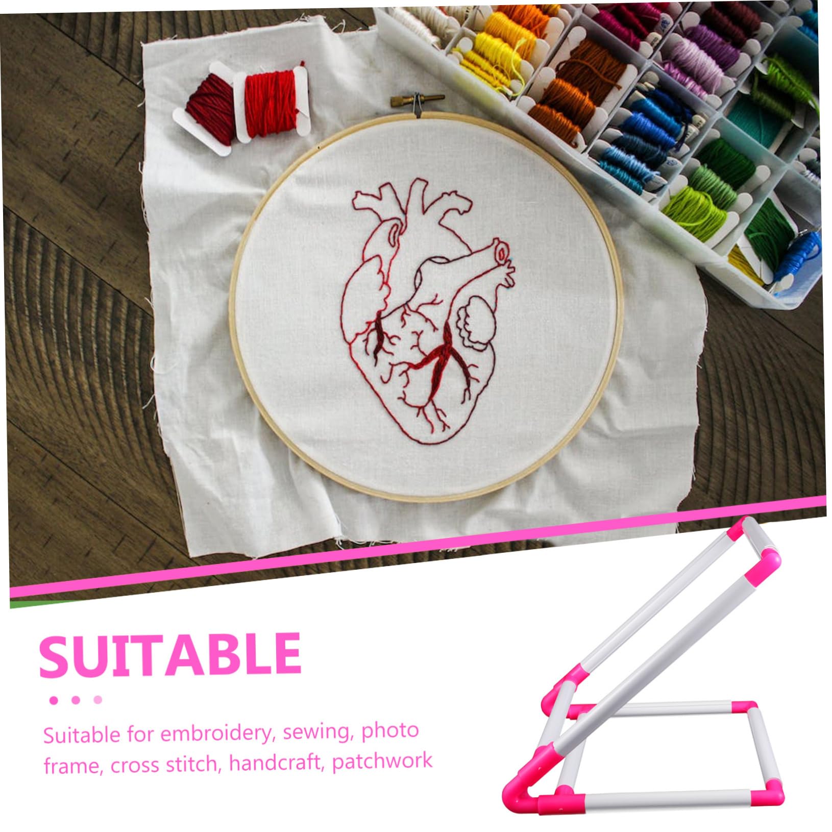 SEWACC Bastidor De Bordar y Bastidor De Punto De Cruz Plástico Pequeño, Para Manualidades, Herramienta De Costura Clip, Adecuado Para Amantes Del Bordado Sala y Dormitorio, Uso Prolongado y Práctico