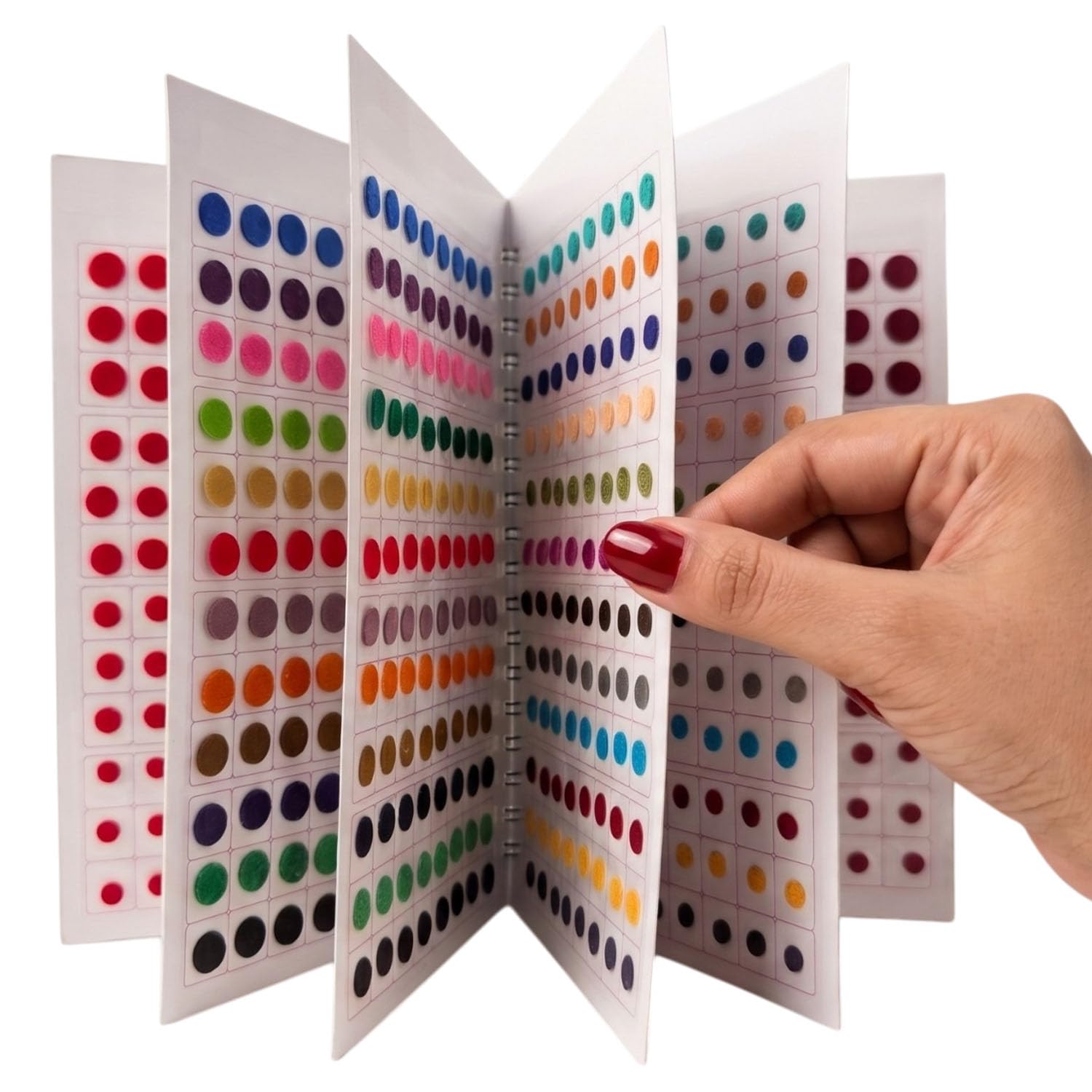 TEMPERIA Bindi Booklet for Women | 4 Sizes Bindis | Maroon, Red & Many Multiple Colours - 960 pcs Velvet Bindi Book-image-0