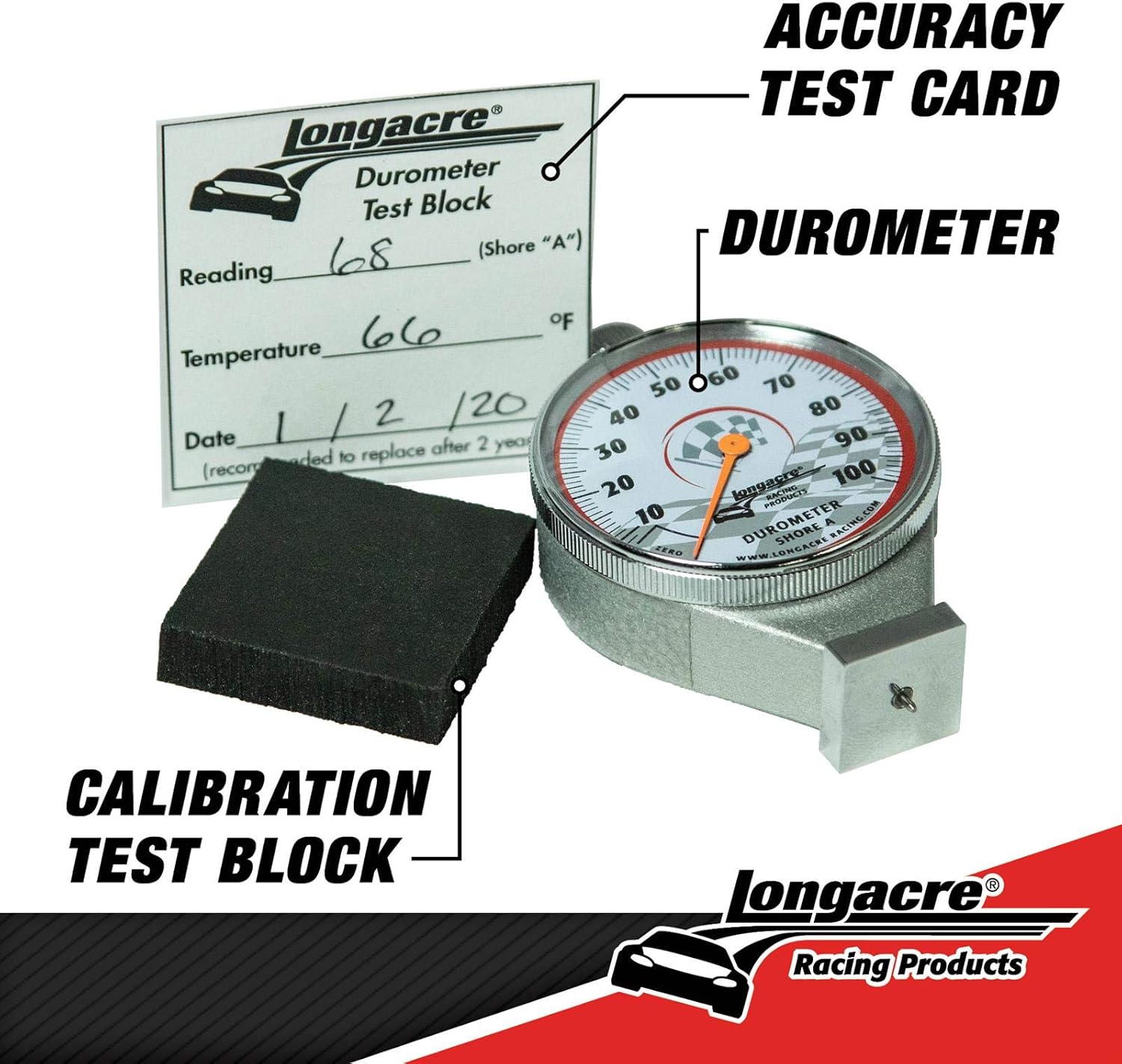 Longacre 52-50556 Tire Durometer/Tread Depth Gauge w/Case