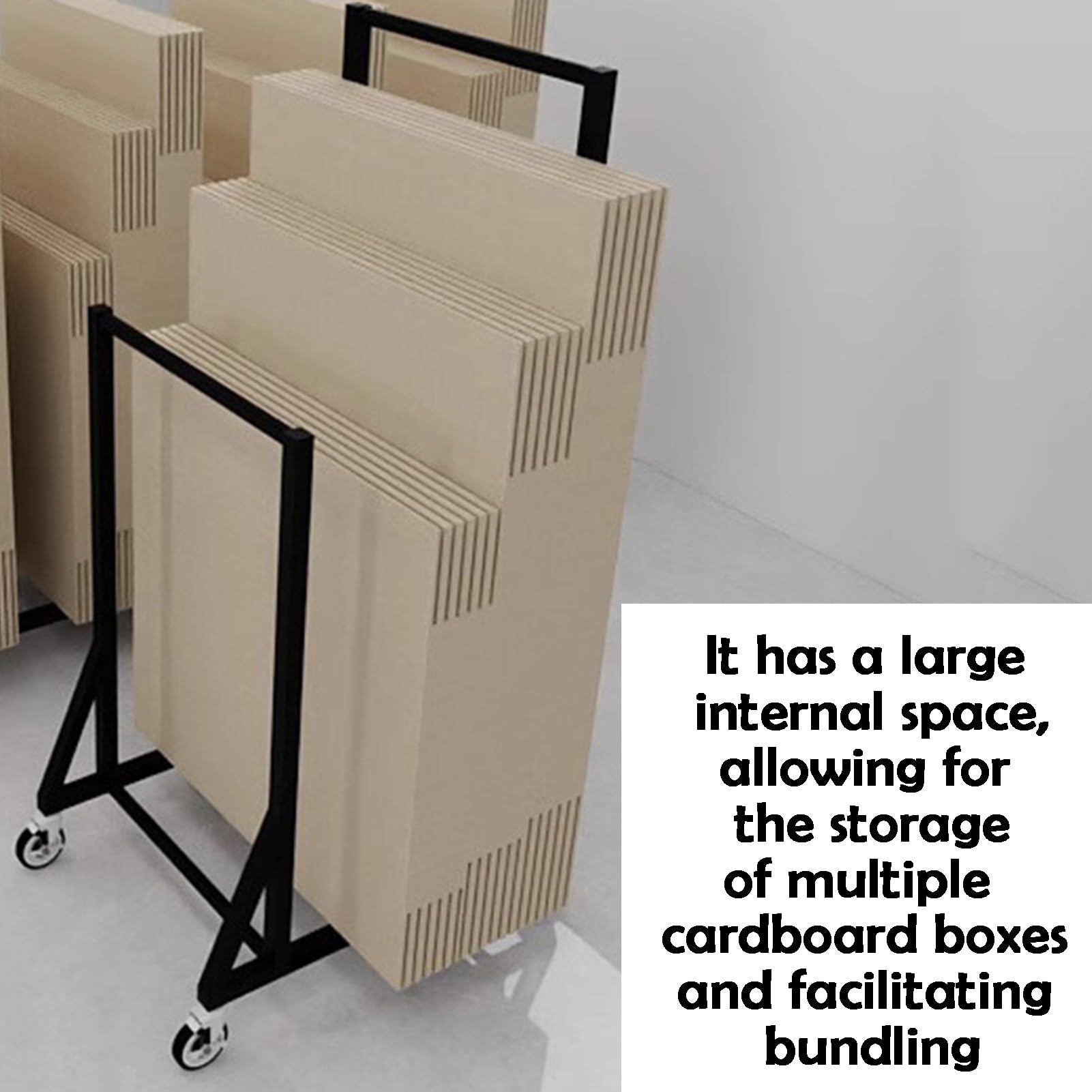 Carrello for Scaffali di Stoccaggio in Cartone da Magazzino | Organizer for scatole di cartone con ruote, for magazzino domestico(Blue,35x50x90cm)