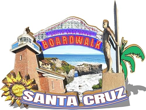 Imán de Santa Cruz de los Estados Unidos para nevera, hitos de madera, 3D, viajes, coleccionables, recuerdos, decoración hecha a mano