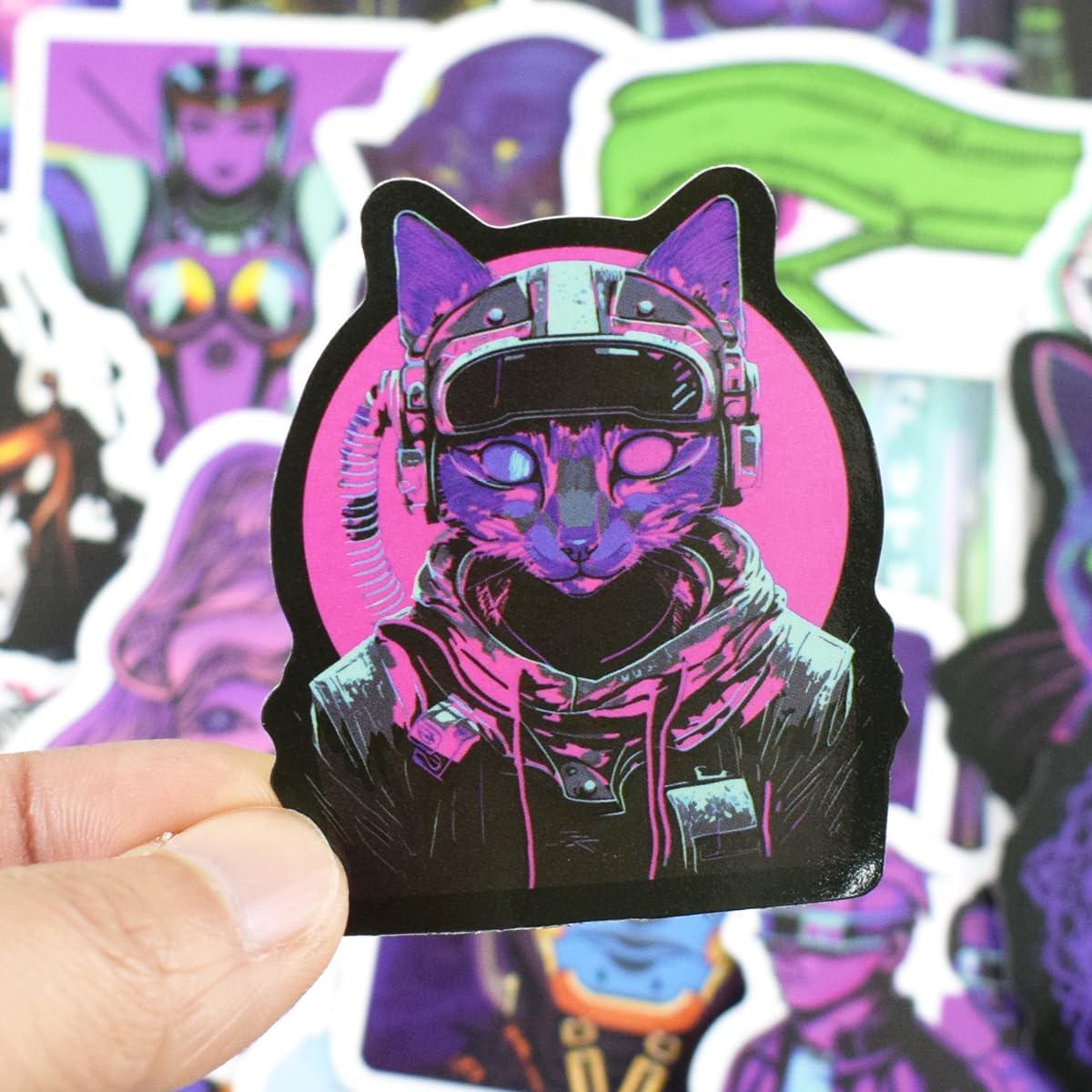 QTL Cyberpunk Stickers for Teens Adults, Vaporwave Party Supplies, Waterproof Vinyl Stickers for Laptop and Water Bottles, 75PCS - Image 5
