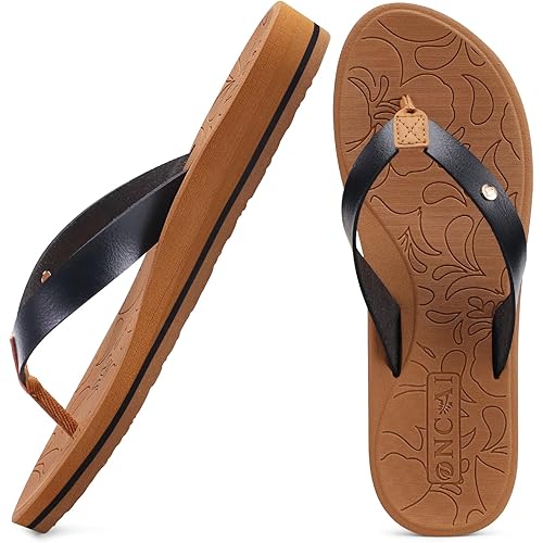 ONCAI Women's Flip Flops Arch Support Yoga Mat Summer Beach Woman Thong Sandals with Orthotic Rubber Soles(US Size 5-11)