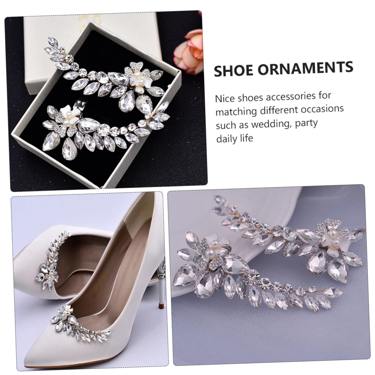 Healvian Fibbia Decorativa Scarpe Sposa con e Accessori per Scarpe Matrimonio e Leggeri Design per Cerimonie e Speciali